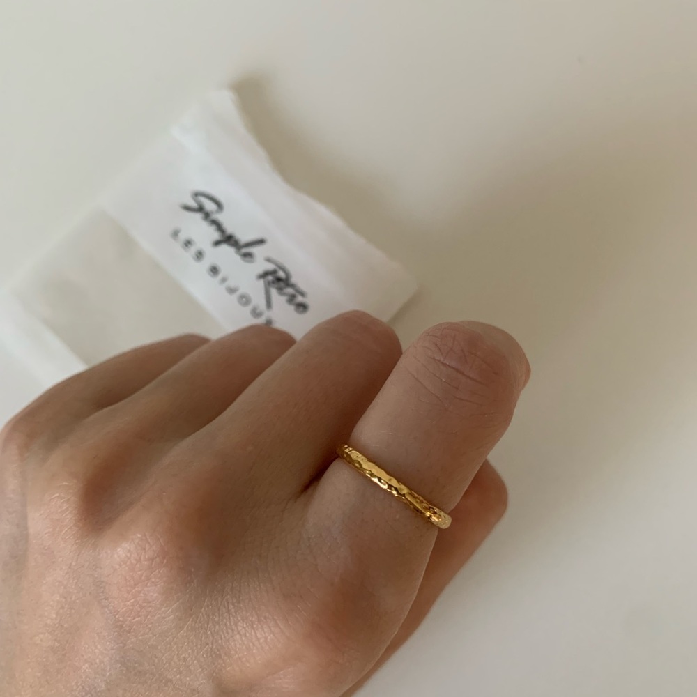 Simple Retro Les Bijoux Gold Stacking Ring